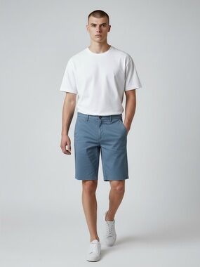 Volcom Men's Flat Front Chino Shorts Casual Blue Size 32